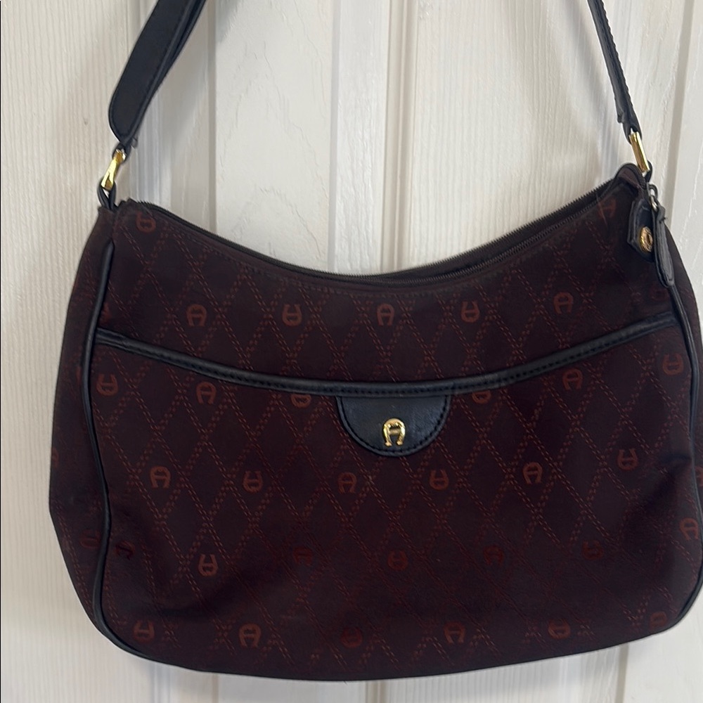 Etienne Aigner Brown Shoulder Bag with Textured Design